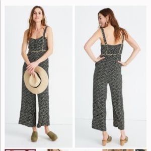 NWT Madewell yellow black floral jumpsuit size 8